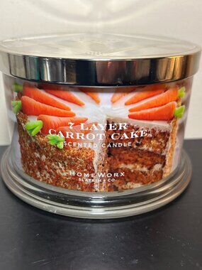 HomeWorx by Slatkin 7 Layer Carrot Cake 4-Wick 18oz Candle NEW